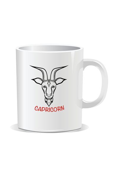 OEM Personalized mug with zodiac sign, Capricorn - White interior