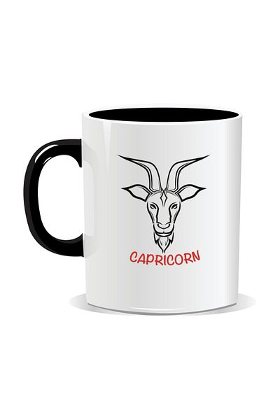 OEM Personalized mug with zodiac sign, Capricorn - Black interior