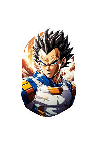 INOVATIX Set de 8 piese, autocolant personaj Vegeta Dragon Ball, INOVATIX®. 6 cm