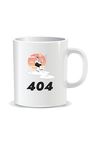 OEM Personalized mug with message for fishermen, 404 Fish not found - White interior