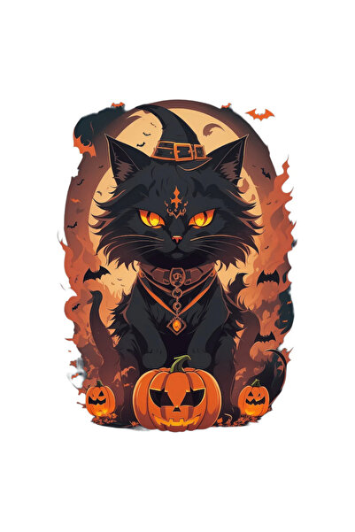 INOVATIX Set de 8 piese, autocolant Pisică cu puteri magice pentru Halloween,...