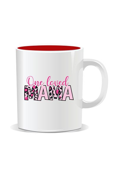 OEM Personalized mug with March 8 messages for mothers, One loved MAMA - Red interior