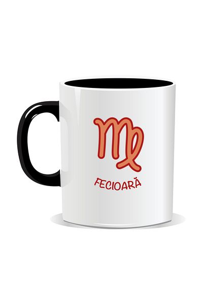 OEM Personalized mug with zodiac sign, Virgo zodiac symbol - Black interior