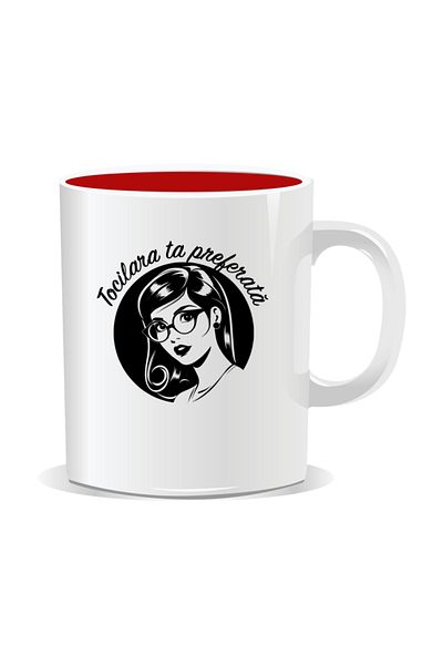 OEM Personalized mug with messages for nerds, Your favorite nerd - Red interior