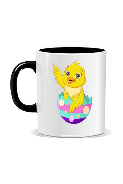 OEM Personalized Easter mug, Chicken in egg - Black interior