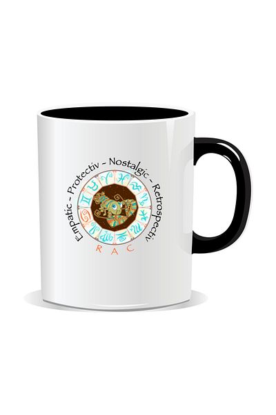 OEM Personalized mug with zodiac, complete horoscope with Cancer - Black interior