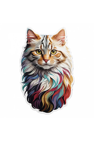 INOVATIX Set de 8 autocolante cu pisică Maine Coon, INOVATIX®. 6 cm