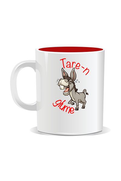 OEM Personalized mug with "tare" message, Tare-n jokes - Red interior
