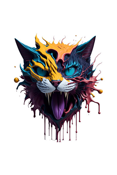 INOVATIX Σετ 8 τεμαχίων, Αυτοκόλλητο με Θυμωμένη Γάτα, INOVATIX®. 6 εκ.