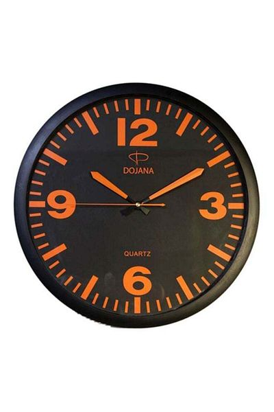 dojana Round Analog Wall Clock Black/Orange 400x400x35mm