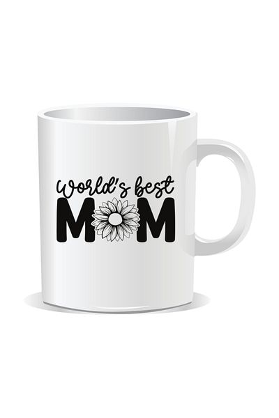 OEM Personalized mug with March 8 messages for mothers, World's Best Mom - White interior
