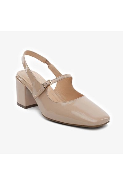 Greyder 59279 Nude Wrinkled Patent Leather Genuine Leather Women's Casual Shoes