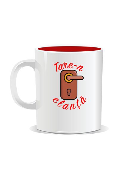 OEM Personalized mug with "tare" message, Tare-n-kanta - Red interior