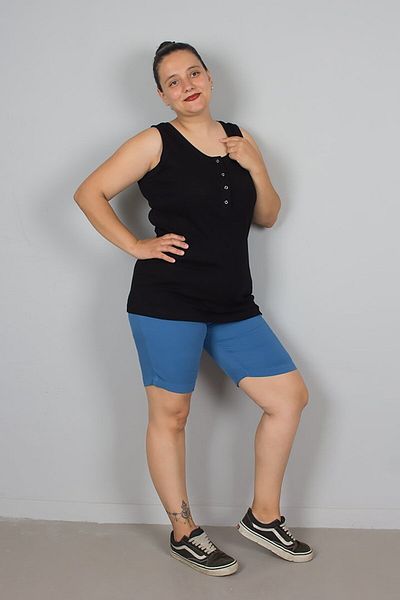 Truva XXL Plus Size Cotton Combed Ribbed Snap Sleeveless T-Shirt