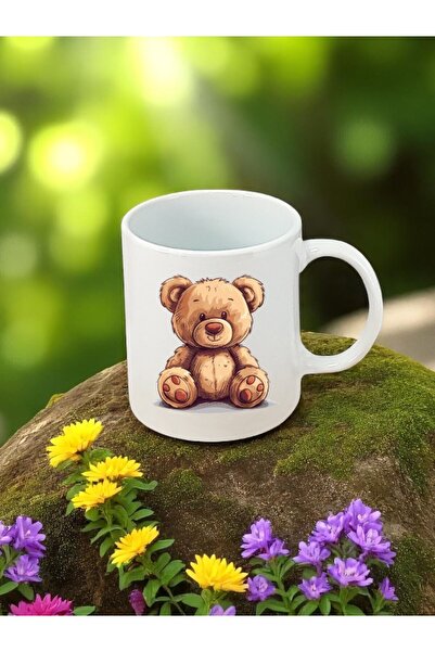 lili hediyelik Cute Bear Printed White Mug - Birthday Gift for Mom Souvenirs