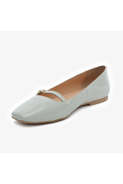 Greyder 59191 Γυναικείες μπαλαρίνες από γνήσιο δέρμα λευκό λουστρίνι