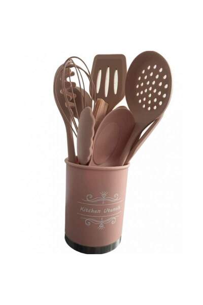 SIKS ® kitchen utensil set, 11 pieces, silicone, powder pink