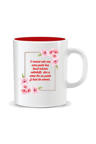 OEM Personalized mug with March 8 messages for mothers, Can take everyone's place - Red interior