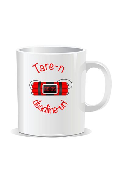 OEM Personalized mug with "tare" message, Tare-n deadlines - White interior