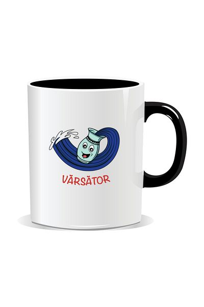OEM Personalized mug with zodiac sign, Aquarius zodiac symbol - Black interior