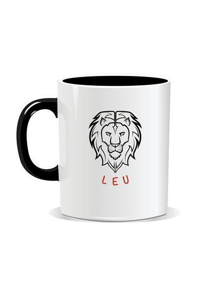 OEM Personalized mug with zodiac sign, Leo - Black interior