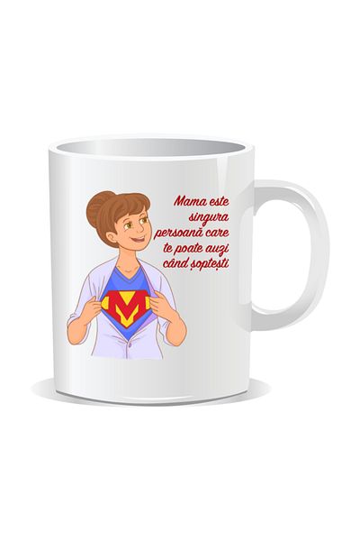 OEM Personalized mug with March 8 messages for mothers, The only one who can hear you - White interior