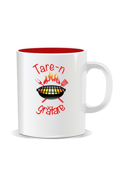 OEM Personalized mug with "tare" message, Tare-n gratare - Red interior