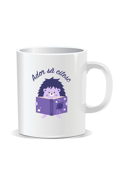 OEM Personalized mug with messages for nerds, I love reading - White interior