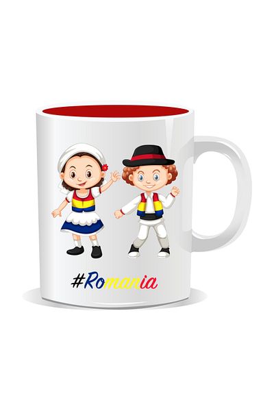 OEM Personalized mug for December 1st, #Romania, Romanians - Red interior