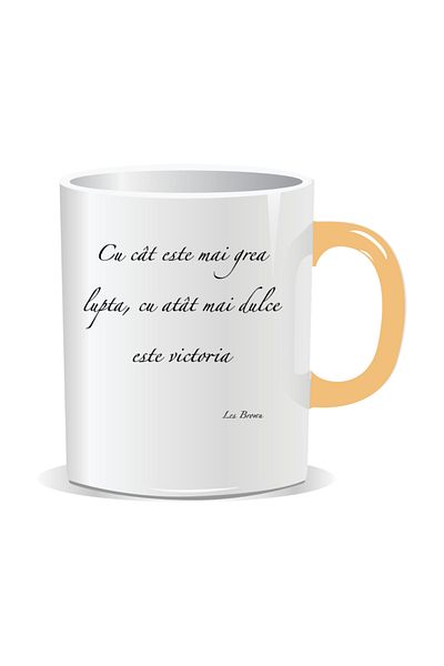 OEM Personalized mug with inspirational message, The harder the fight