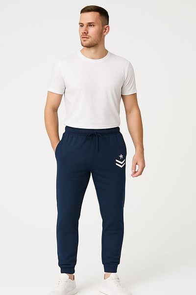 enmodaiçgiyim Ανδρικό αθλητικό παντελόνι Navy Blue Άνετο Παντελόνι με Διπλή Τσέπη
