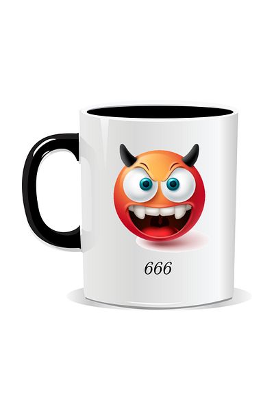 OEM Personalized Emoji Mug, 666 - Black Interior