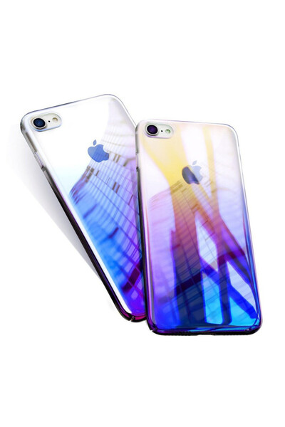 OEM Carcasă Apple iPhone 6/6S, Culoare Gradient Chameleon Albastru-Galben
