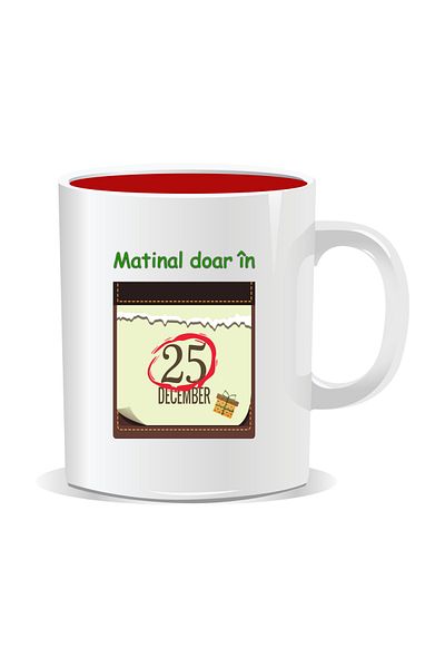 OEM Personalized Christmas mug, Morning only on December 25th - Red interior