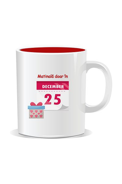 OEM Personalized Christmas mug, Morning only on December 25th - Red interior