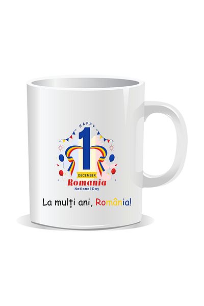 OEM Personalized mug for December 1st, Happy Birthday Romania - White interior