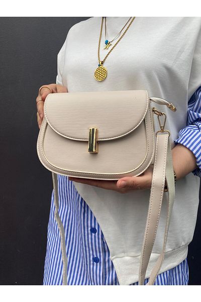 H&D COLLECTİON Lock Detailed Long Strap 4 Compartment Lined Crossbody and Shoulder Bag 712