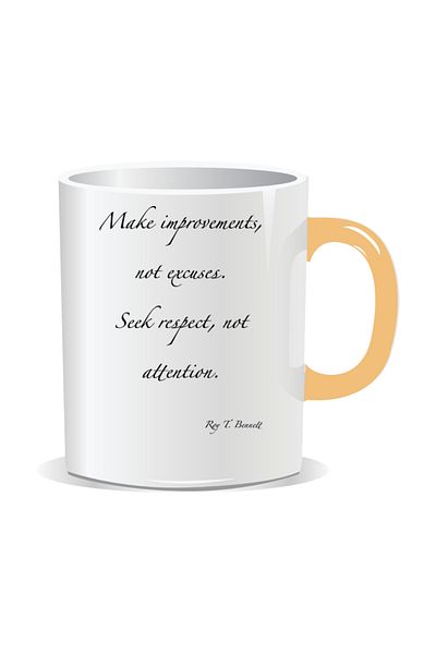 OEM Personalized mug with inspirational message, Make improvements, not excuses.