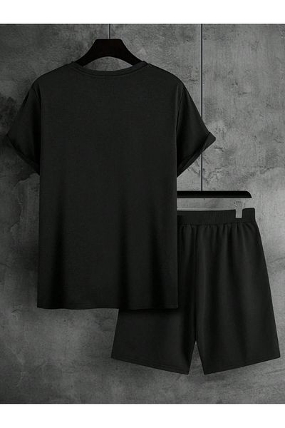 Boi Fanaticism T-Shirt Shorts - Black Shorts T-Shirt Top Bottom Set Printed Crew Neck