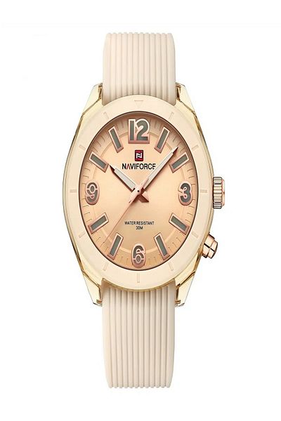 Naviforce New Fashionable Ladies Quartz Wrist Watch Silicone Strap Waterproof Women Watches