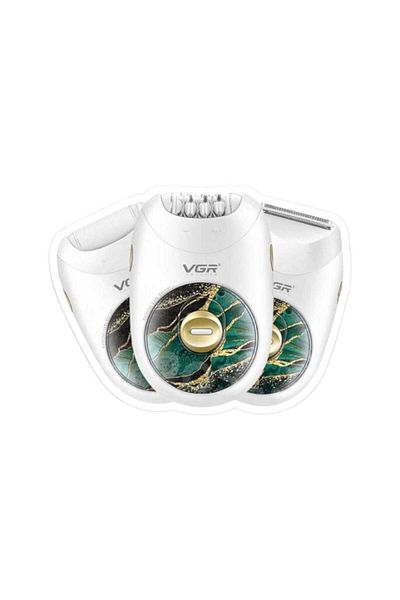 VGR Cordless electric epilator, VGR 3 in 1, battery, 2 speeds, Premium