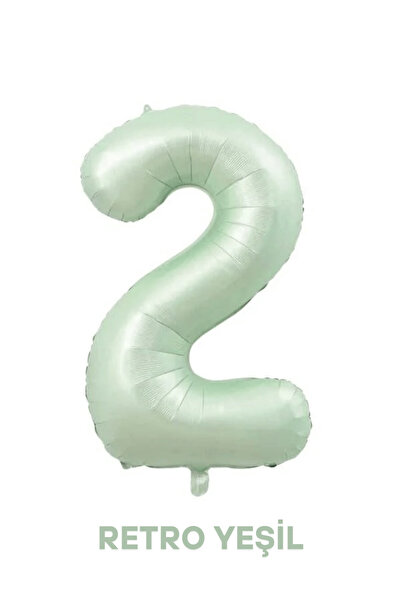 Bunloon 2 Rakam Balon Retro Yeşil Renk 76 cm Doğum Günü Parti Süsleme
