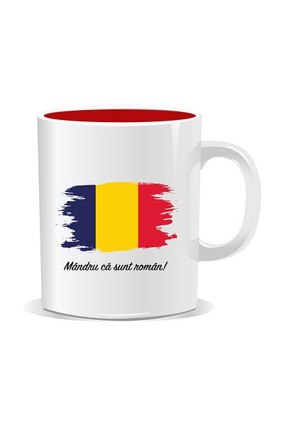 OEM Personalized mug for December 1st, Proud to be Romanian - Red interior