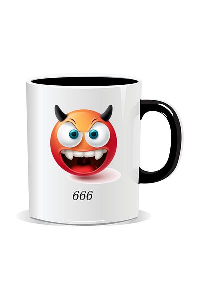OEM Personalized Emoji Mug, 666 - Black Interior