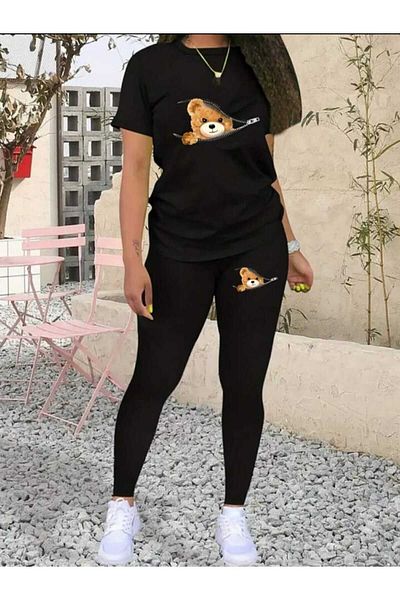 Boi Women's Oversize T-shirt Tights Set Casual Combination Boyfriend