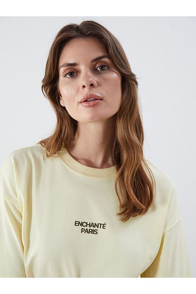 LC Waikiki Crew Neck Paris Printed Oversize Women's T-Shirt
