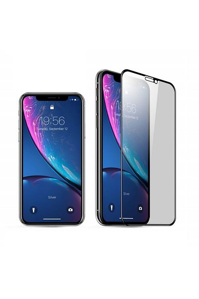 OEM 5D Glass Film Apple iPhone XR, Colored Edges Black