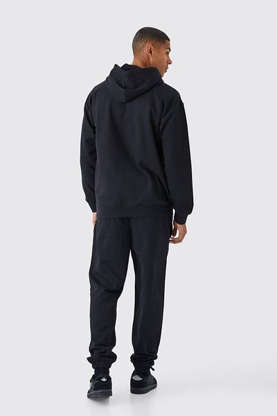 Boi MMXIII Tracksuit Set - Black Printed Set Jogger Sweatshirt Rubber Leg Hooded