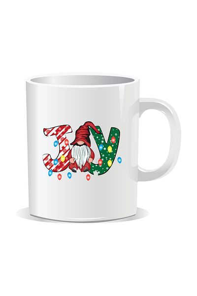 OEM Personalized Christmas mug, JOY - White interior