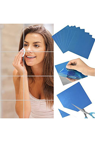 OEM Set de stickere autoadezive design pătrat argintii - Oglinzi decorative L...